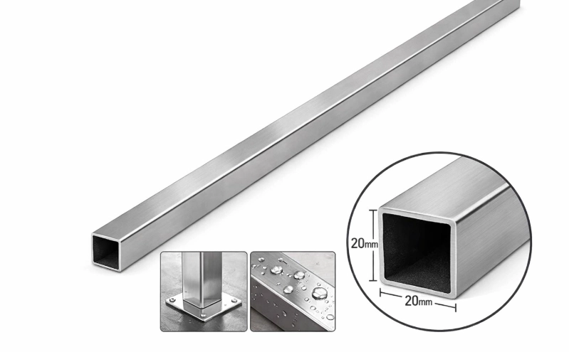 1.5-meter 20x20mm square tubes 304 stainless steel